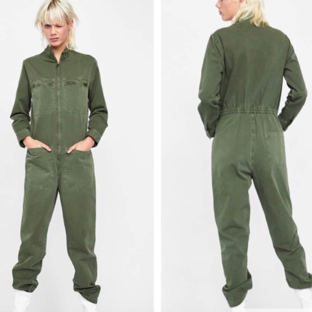 Zara ZW premium worker overall jumpsuit